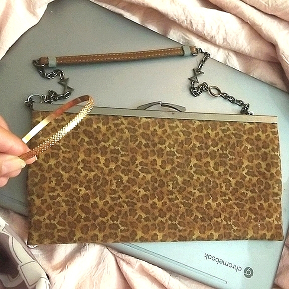 FREE faux suede Clutch w strap handbag plus bangle SEE DETAILS - Picture 1 of 6